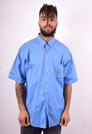 CHAPS LAUREN MENS VINTAGE SHIRT XL BLUE 90'S