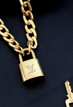 Authentic Louis Vuitton Lock on Chain- Necklace