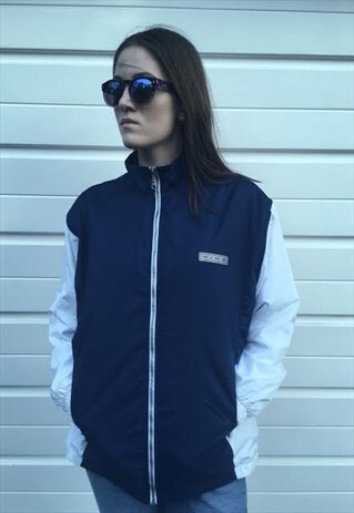 WOMENS NIKE JACKET FESTIVAL RAIN COAT WHITE BLUE REFLECTIVE
