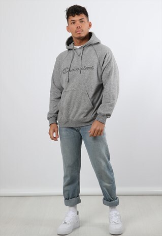 VINTAGE CHAMPION PRINT SPELL OUT HOODIE