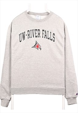 Vintage 90's Champion Sweatshirt River Falls Crewneck Grey