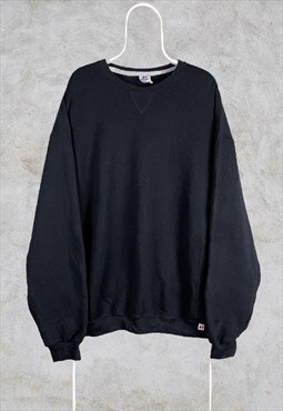 Vintage Russell Athletic Black Sweatshirt XXL