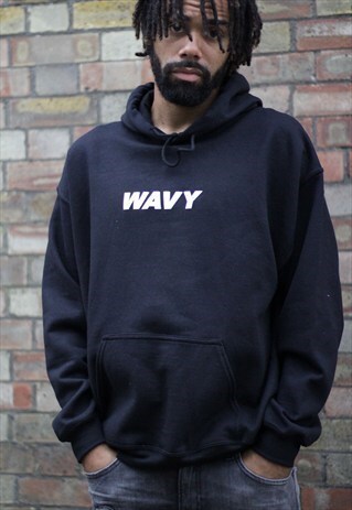 WAVY BLACK HOODIE