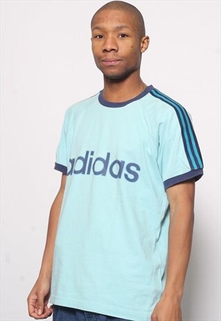 VINTAGE ADIDAS LOGO T-SHIRT BLUE