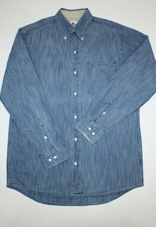 VINTAGE LACOSTE INDIGO WASHED DENIM SHIRT