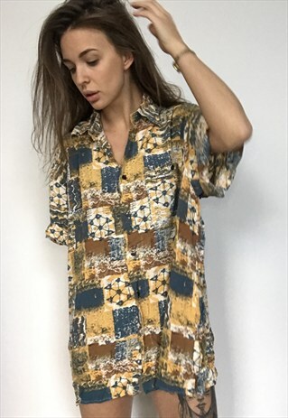 PATTERNED OVERSIZED RETRO VINTAGE UNISEX FESTIVAL SHIRT