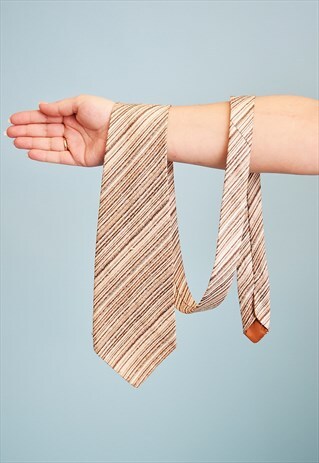 VINTAGE 70'S RETRO TAPESTRY WOVEN MOD PATTERN TIE