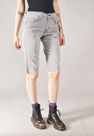 VINTAGE LEVI'S DENIM BERMUDA SHORTS GREY