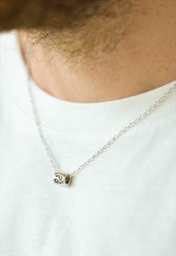 Silver Zodiac chain necklace for men cancer astrology sign