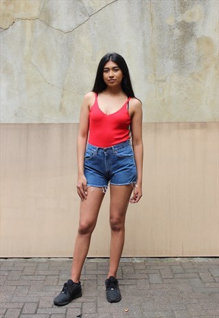 LEVI'S DENIM SHORTS WITH ROUGH HEM