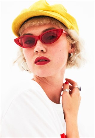 PIPPA - RED SKINNY CAT EYE SUNGLASSES