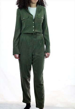 VINTAGE 90S KHAKI BOILERSUIT JUMPSUIT