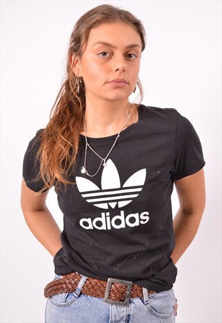 VINTAGE ADIDAS T-SHIRT TOP BLACK