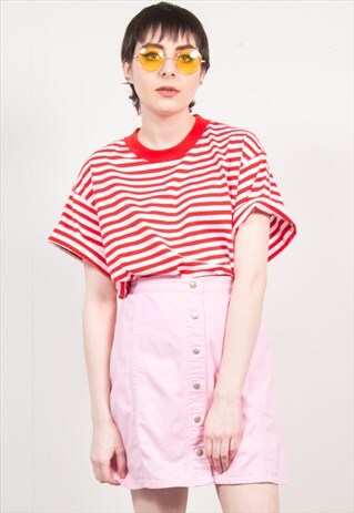 VINTAGE 90'S BABY PINK DENIM SKIRT