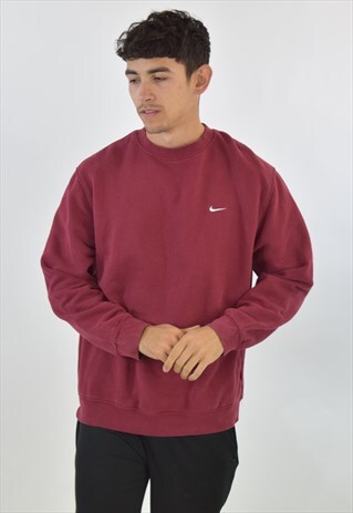 VINTAGE 90S MAROON NIKE CREW NECK SWEATSHIRT