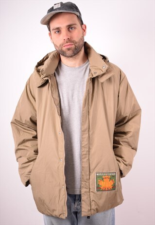 SERGIO TACCHINI MENS VINTAGE PADDED JACKET MEDIUM BEIGE 90S
