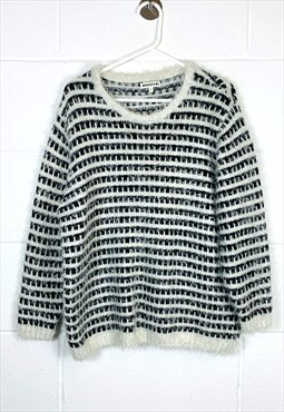 Vintage Whistles Knitted Jumper Black and White Patterned