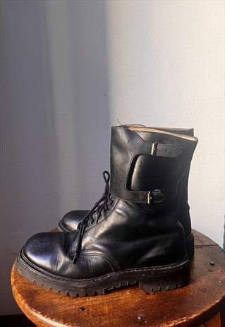 Vintage Combat Boots Made in Italy in Black