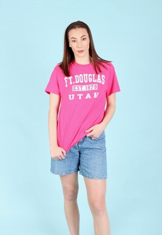 VINTAGE 90'S AMERICAN COLLEGE T-SHIRT PINK