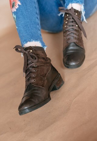 VINTAGE 70S BOHO ANKLE BOOTS