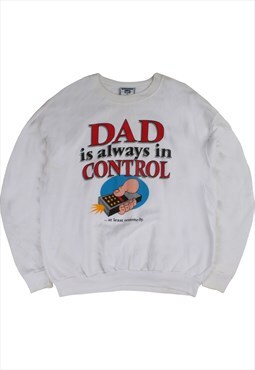 Vintage  Lee Sweatshirt Dad is always in control White
