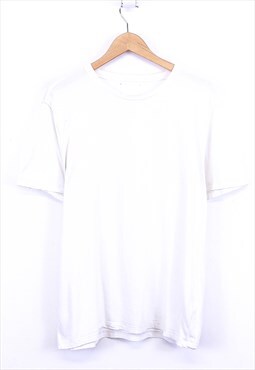 Vintage T-shirt White Short Sleeve Plain Crewneck Retro 90s