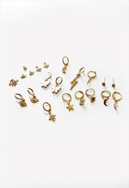 Women's Multi Pack Set Of Pendant Hoop Earrings - Gold