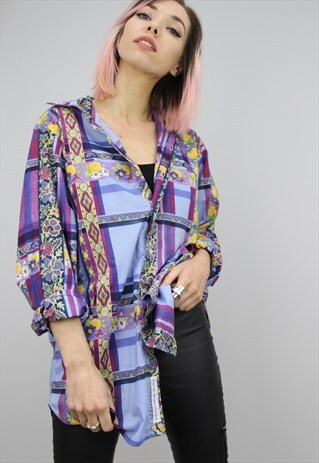 VINTAGE 80S/90S OVERSIZED PATTERNED SHIRT