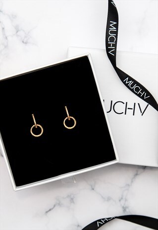 WOMEN'S SMALL HOOP EARRINGS WITH REMOVABLE ROUND CHARM, GOLD