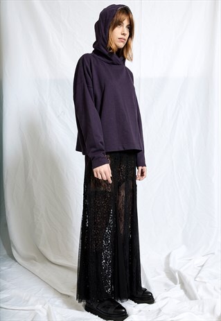 DEEP PURPLE HOODED SWEATSHIRT