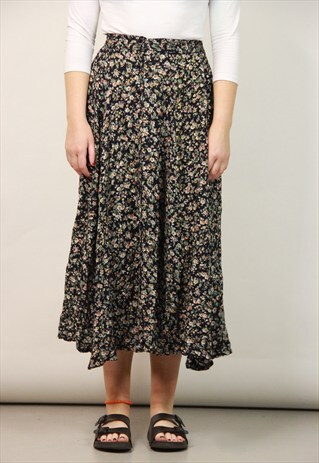 VINTAGE PATTERNED MIDI SKIRT