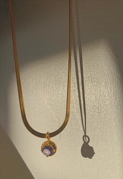 Purple Crystal  Necklace