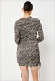 SKINNYDIP LONDON ASYMMETRIC MATRIX MINI DRESS IN GREY