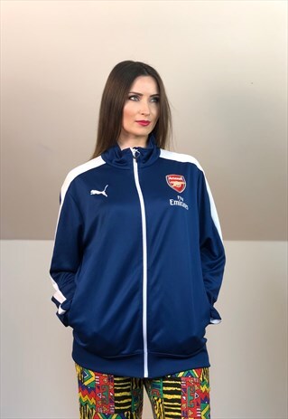FOOTBALL 2000 PUMA SOCCER ARSENAL JACKET BLUE WHITE