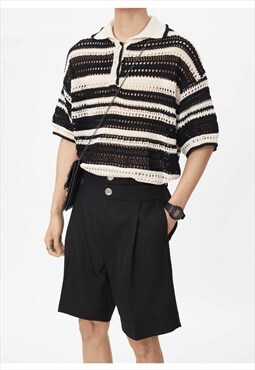 Men's rainbow knit polo shirt SS2023 VOL.4