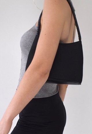 VINTAGE MINIMALIST 90S G SHOULDER BAG/BAGUETTE BAG PVC STRAP