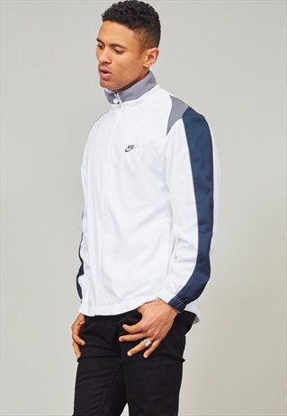 VINTAGE FULLY LINED WHITE 1990'S SPORTS NIKE JACKET