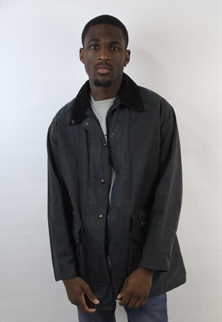 VINTAGE 90'S NAVY WAX JACKET