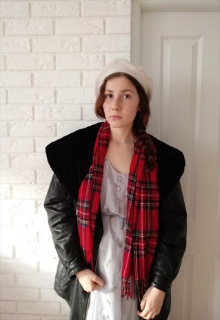 'JOHNNY' UNISEX VINTAGE RED TARTAN SPRING SCARF