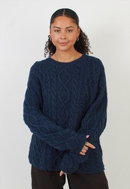 Vintage blue chunky knit jumper