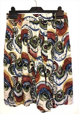Vintage 90s St Michael Art Aztec Boho Shorts Skirt Size 16