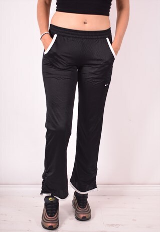 NIKE WOMENS VINTAGE TRACKSUIT TROUSERS MEDIUM BLACK 90S