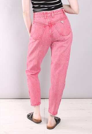 VINTAGE 90S GUESS RED WASH ANKLE ZIP JEANS