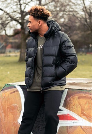 PREMIUM HOOD BIG PUFFER BUBBLE PADDED JACKET - BLACK