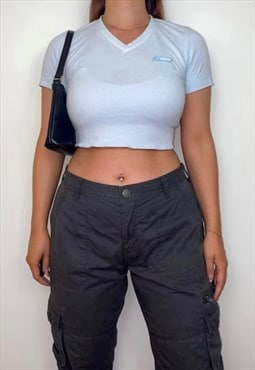 Adidas Blue Y2K Vintage Crop Top