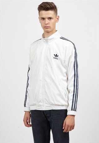 VINTAGE WHITE ADIDAS ZIP TRACK JACKET