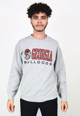 VINTAGE 90'S GREY GEORGIA BULLDOGS SWEATSHIRT