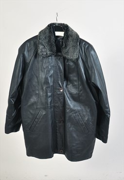 Vintage 90s lined oversized parka coat in black