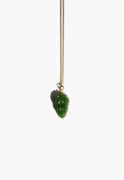 Leaf green jade necklace