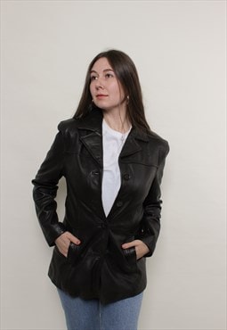 90s brown leather jacket, vintage women light fall trench 